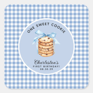 Ein Smart Cookie Boys zum ersten Geburtstag Quadratischer Aufkleber