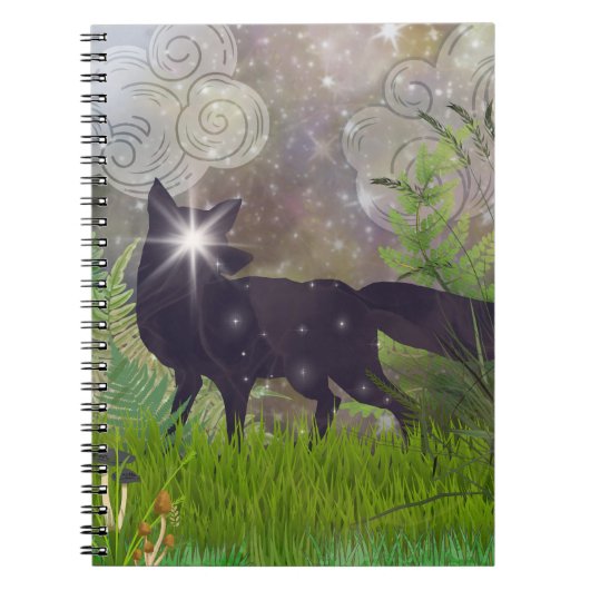 Ein Smattering der Sterne: Celestial Fox Notebook Notizblock (Vorderseite)