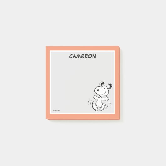 Ein Snoopy Happy Dance | Name hinzufügen Post-it Klebezettel (Vorderseite)