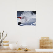 Ein Snowboarder rippt untracktes Pulver ein Poster (Küche)