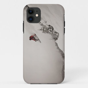 Ein Snowboarder springt weg von einer Klippe in Case-Mate iPhone Hülle
