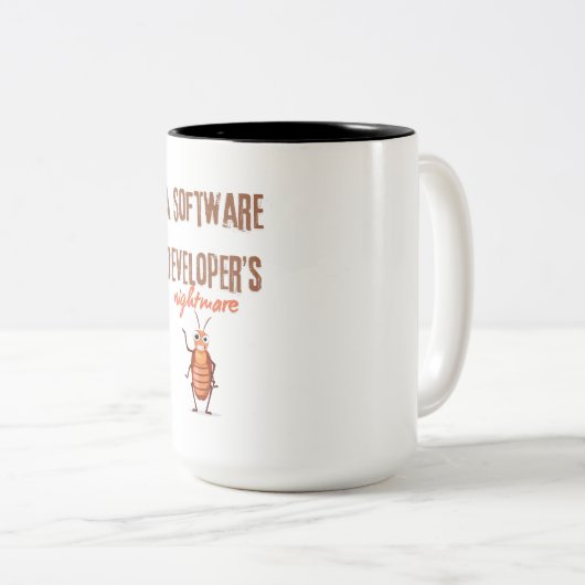 Ein Software-Entwickler-Albtraum lustig Zweifarbige Tasse (VorderseiteRechts)