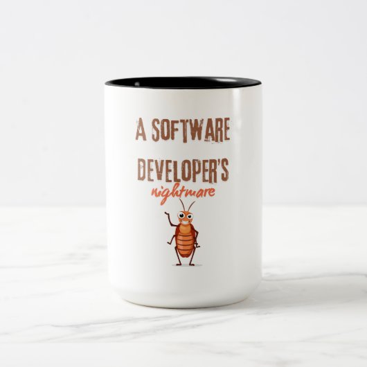 Ein Software-Entwickler-Albtraum lustig Zweifarbige Tasse (Mittel)