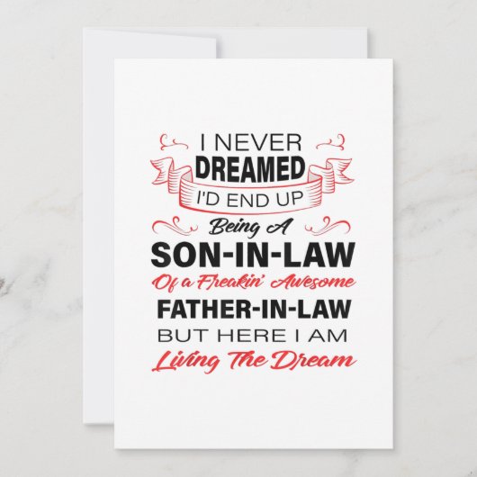 Ein Sohn im Gesetz zu sein Geschenk für deinen Soh Ankündigung (Vorderseite)