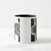 Ein Sojus-Raumfahrzeug, das von der Erde zurückgel Tasse (Zentrum)