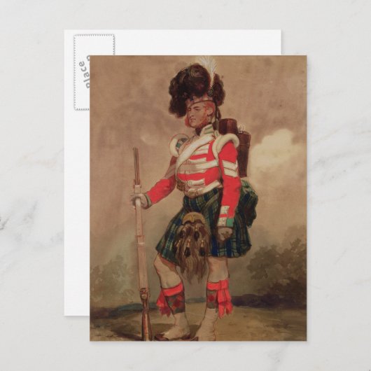 Ein Soldat der 79. Highlander in Chobham Postkarte (Vorne/Hinten)