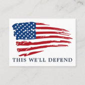 Ein Soldat Gebet Militärische amerikanische Flagge Visitenkarte (Rückseite)