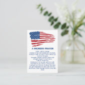 Ein Soldat Gebet Militärische amerikanische Flagge Visitenkarte (Stehend Vorderseite)
