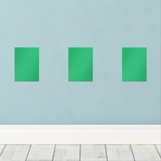 Ein solides grünes Quadrat auf weißem Grund Bilderwand Sets (Holzboden)