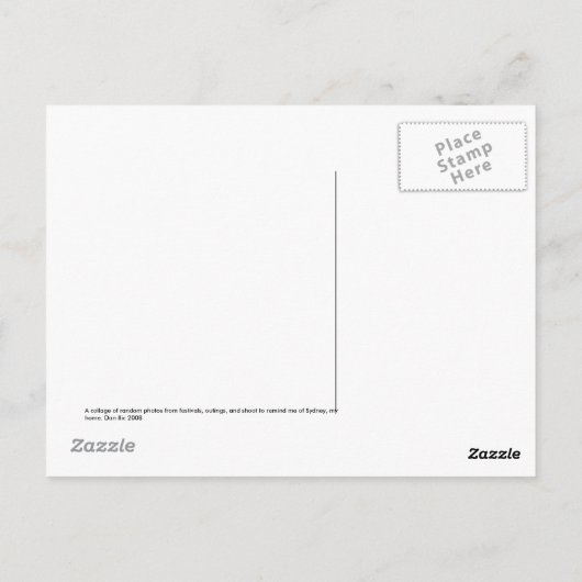 Ein Sommer in Sydney Postkarte (Rückseite)