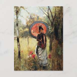 Ein Sommer Spaziergang, von Vintage-Malern, Reprod Postkarte