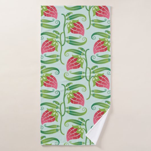 ein sommernahes Muster mit Erdbeeren Badehandtuch (Badehandtuch)