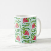 ein sommernahes Muster mit Erdbeeren Kaffeetasse (VorderseiteRechts)