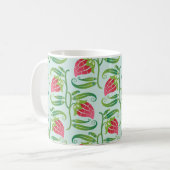 ein sommernahes Muster mit Erdbeeren Kaffeetasse (Vorderseite Links)