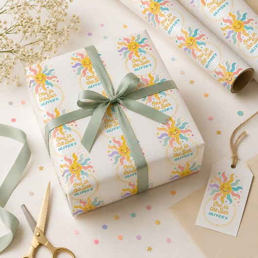 Ein Sonnen-Geburtstags-Geschenkpapier Geschenkpapier