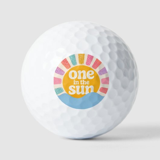 Ein Sonnen-Geburtstagsthema Golfball (Vorderseite)