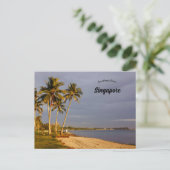 Ein Sonnenaufgang an der Küste in Singapur Postkarte (Stehend Vorderseite)