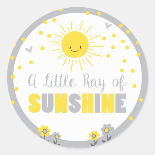 Ein Sonnenschein Baby Dusche Umschlag Aufkleber So (Vorderseite)