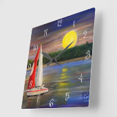 Ein Sonnensegel von Gary Poling Quadratische Wanduhr (Winkel)