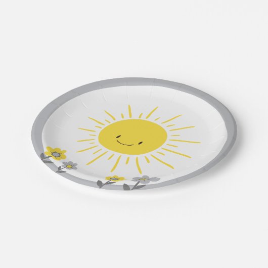 Ein Sonnenstrahl der Teller mit Sonnenschein (Schrägansicht)