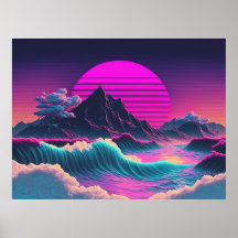 Ein Sonnenuntergang mit Vaporwave und Blick aufs M