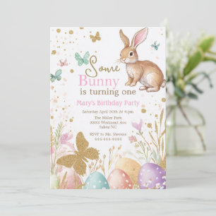 Ein sonniger Osterhase zum Geburtstag Einladung