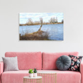 Ein sonniger Tag am Fluss Leinwanddruck (Insitu (Wohnzimmer))