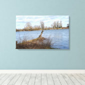 Ein sonniger Tag am Fluss Leinwanddruck (Insitu (Holzboden))