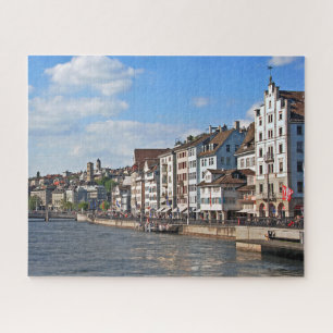 Ein sonniger Tag auf dem Damm des Limmats Puzzle
