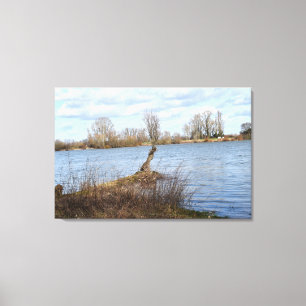 Ein sonniger Tag auf dem Fluss Leinwanddruck