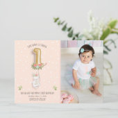 Ein sonniges Geburtstags-Einladung Mädchen zuerst Einladung (Stehend Vorderseite)