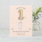 Ein sonniges Geburtstags-Einladung Mädchen zuerst  Einladung (Stehend Vorderseite)