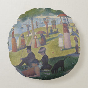 Ein Sonntag auf La Grande Jatte, Georges Seurat 18 Rundes Kissen