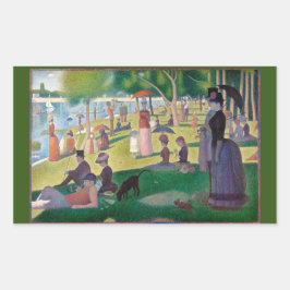 Ein Sonntag auf La Grande Jatte von Seurat, Fine A Rechteckiger Aufkleber