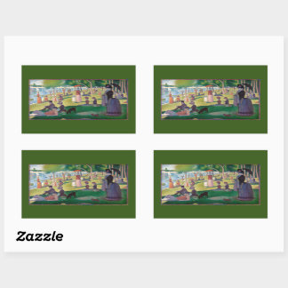 Ein Sonntag auf La Grande Jatte von Seurat, Fine A Rechteckiger Aufkleber