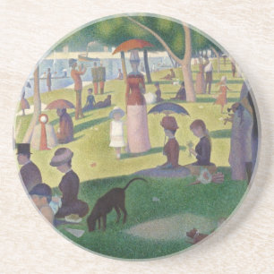 Ein Sonntag Nachmittag auf dem großen Jatte Sandstein Untersetzer