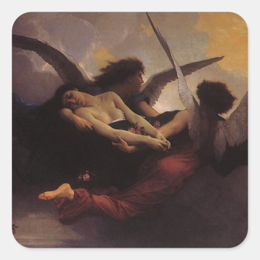 Ein Soul, das Bouguereau in den Himmel gebracht ha Quadratischer Aufkleber (Vorderseite)