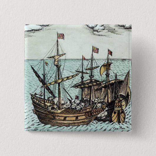 Ein spanisches Schatz-Schiff Button (Vorderseite)