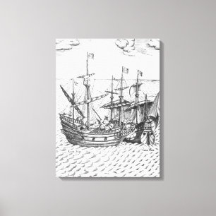 Ein spanisches Schatz-Schiff Leinwanddruck