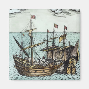 Ein spanisches Schatz-Schiff Magnet