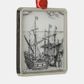 Ein spanisches Schatz-Schiff Silbernes Ornament (Rechts)