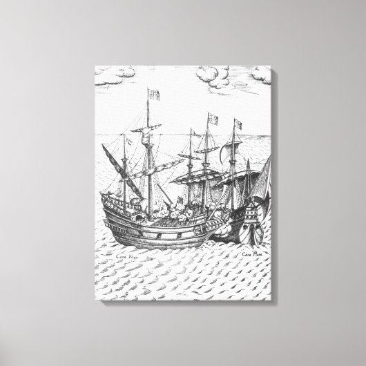 Ein spanisches Schatzschiff Leinwanddruck (Vorderseite)