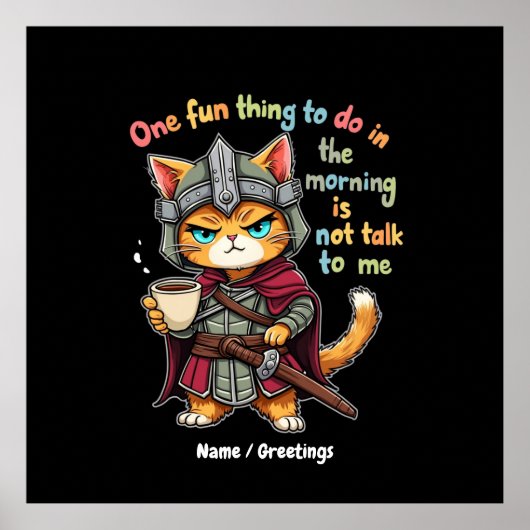 Ein Spaß am Morgen, nicht mit mir zu reden Poster (Vorne)