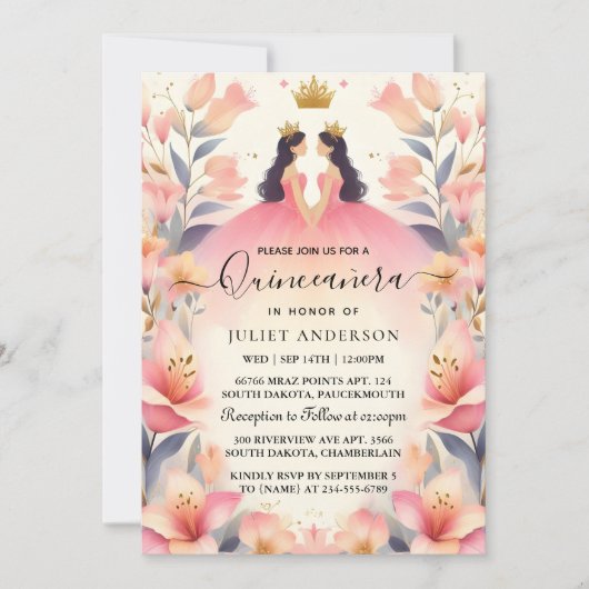 Ein Spaß Joy Lily zwei doppelte gemeinsame doppelt Einladung (Vorderseite)