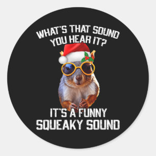 Ein Spaß Squeaky Sound Weihnachts Eichhörnchen Xma Runder Aufkleber