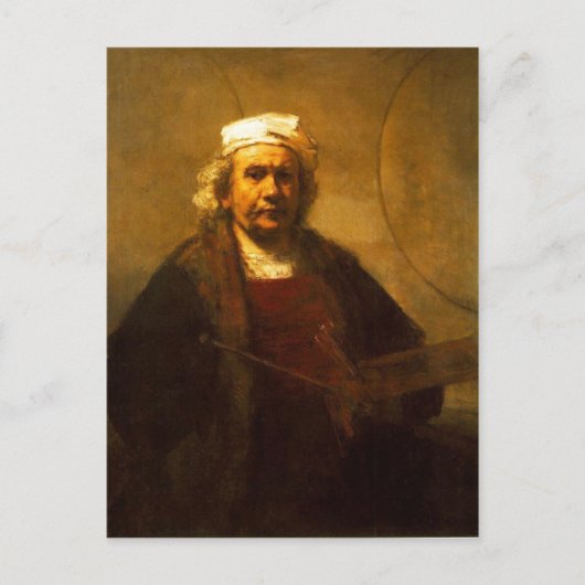 Ein spätes Selbstprotrait von Rembrandt aus einer  Postkarte (Vorderseite)