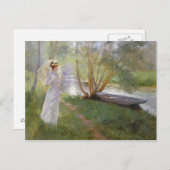 Ein Spaziergang am Fluss, 1890 Postkarte (Vorne/Hinten)