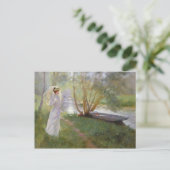 Ein Spaziergang am Fluss, 1890 Postkarte (Stehend Vorderseite)