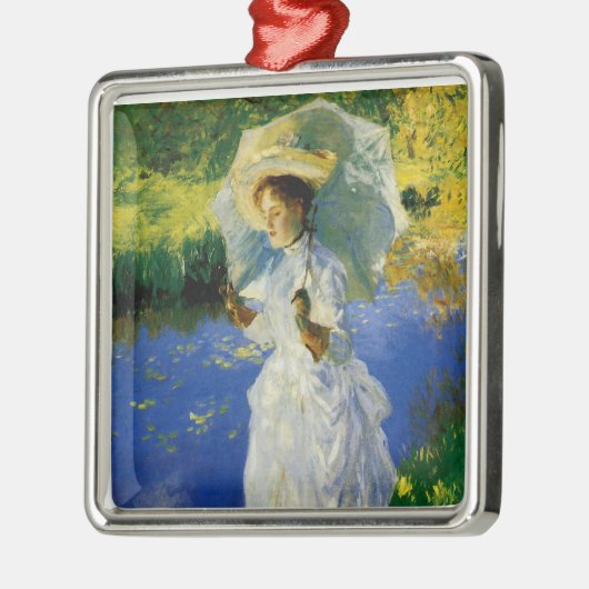 Ein Spaziergang am Morgen Ornament Aus Metall (Links)