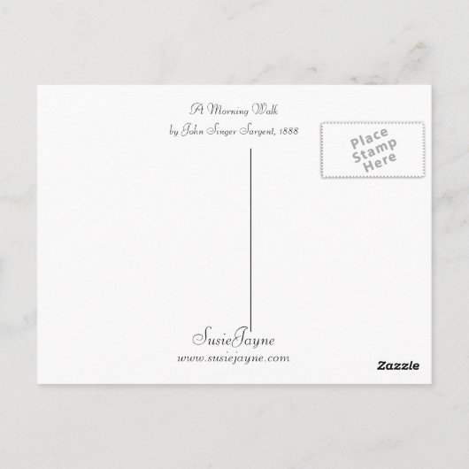 Ein Spaziergang am Morgen Postkarte (Rückseite)